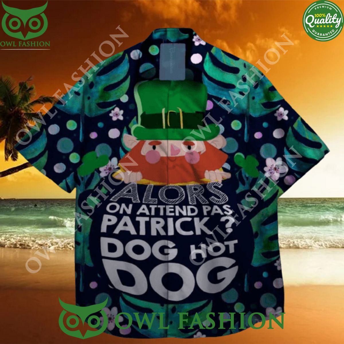 St patrick day alors on attend pas god hot dog - Adult & Kids T-Shirts, Sweatshirts & Hoodies apparel design preview 1