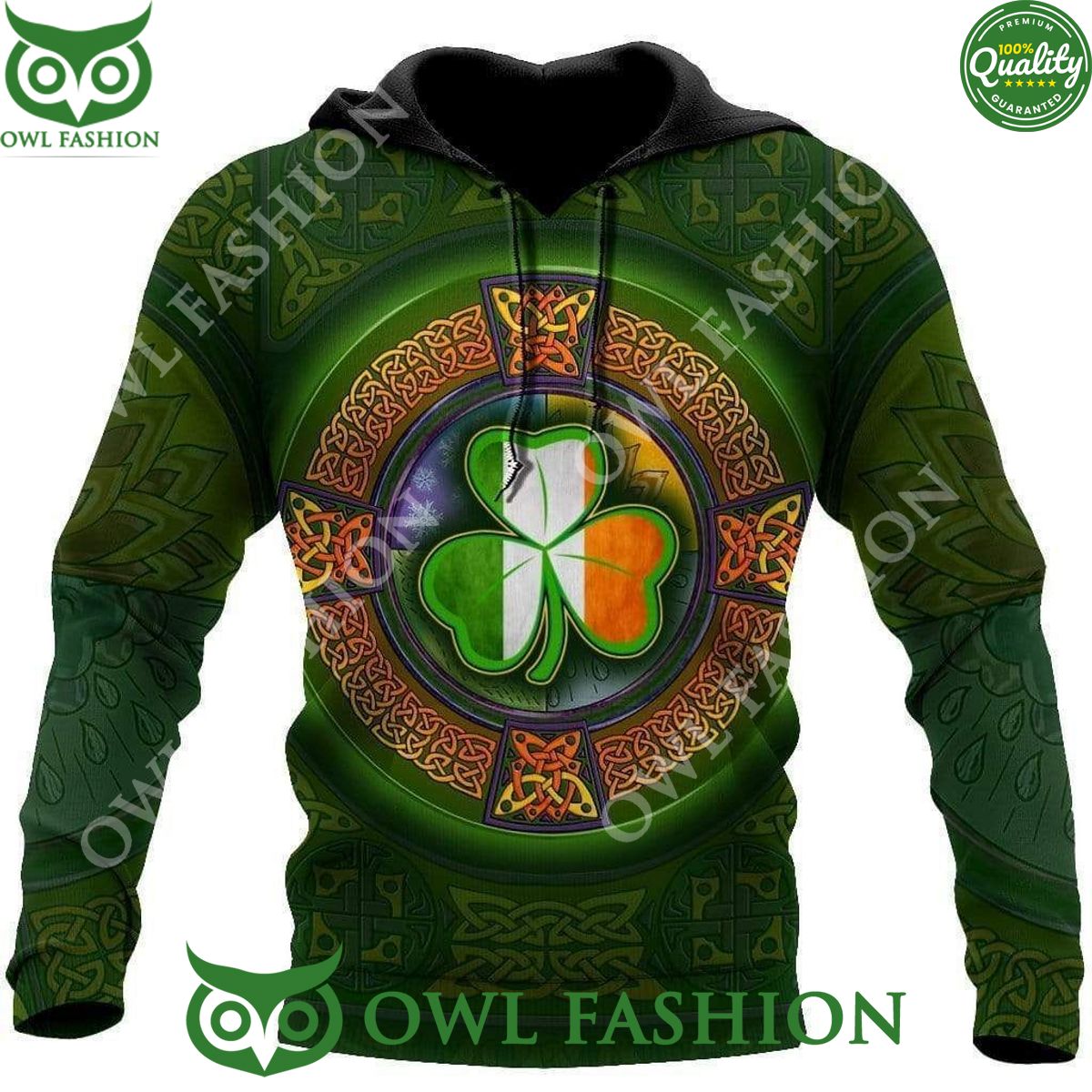 St Patrick Day Round Irish Green 3D - Adult & Kids T-Shirts, Sweatshirts & Hoodies apparel design preview 1