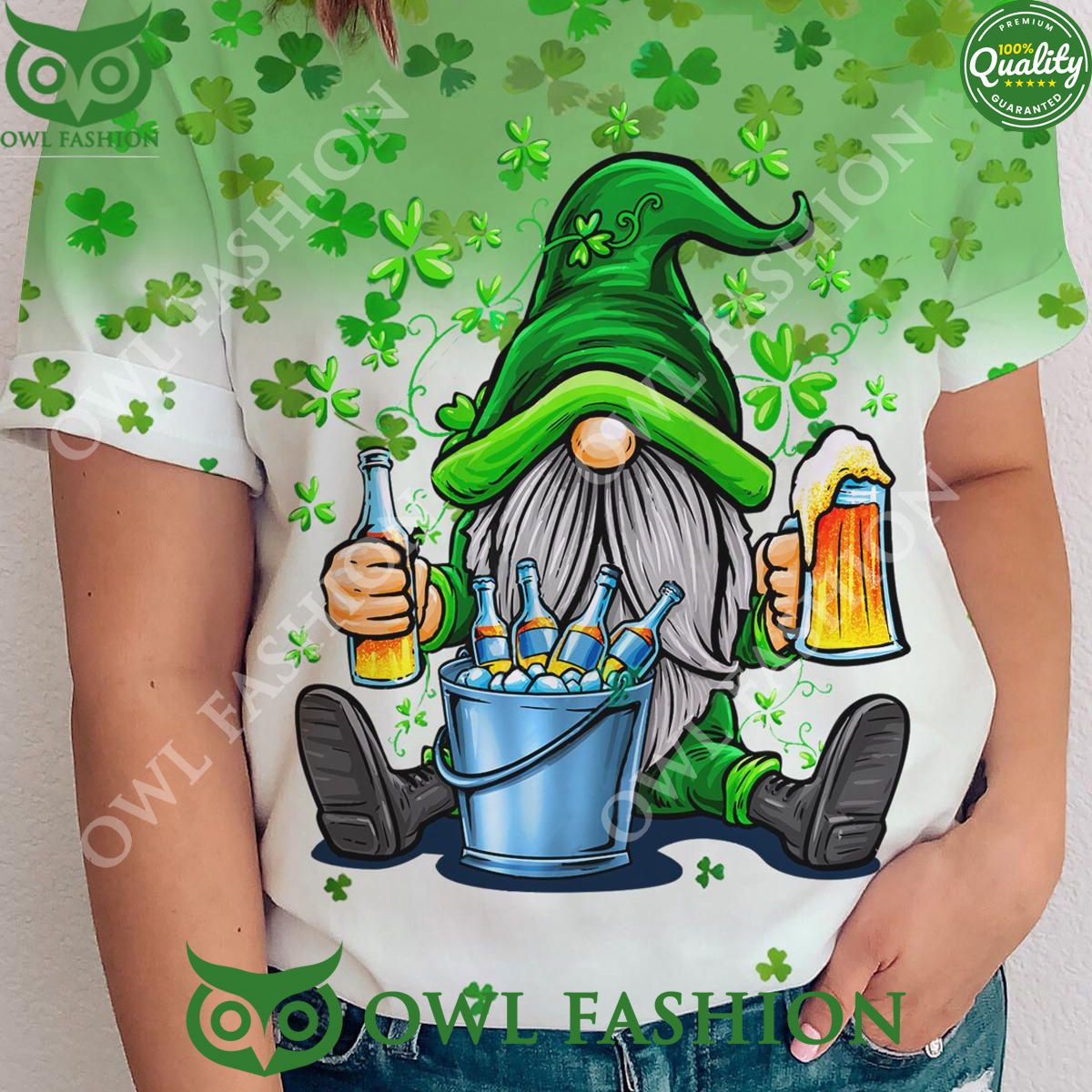 St Patricks Day Drunken Gnome Print - Adult & Kids T-Shirts, Sweatshirts & Hoodies apparel design preview 1