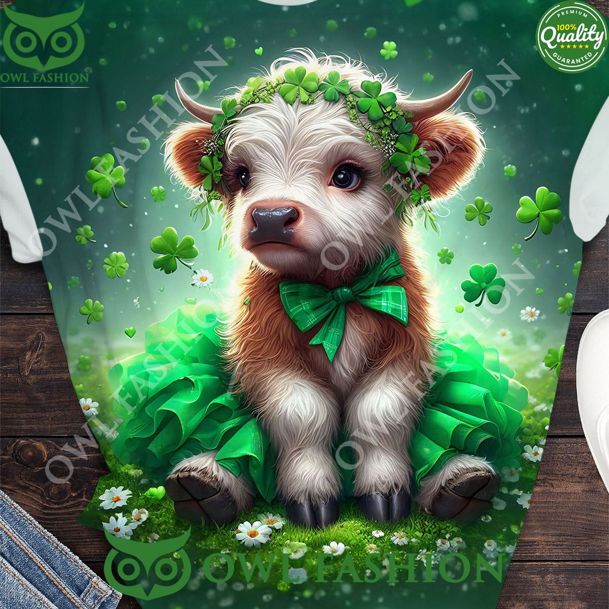 St. Patrick's Day Highland Cow Neck Limited - Adult & Kids T-Shirts, Sweatshirts & Hoodies apparel design preview 1