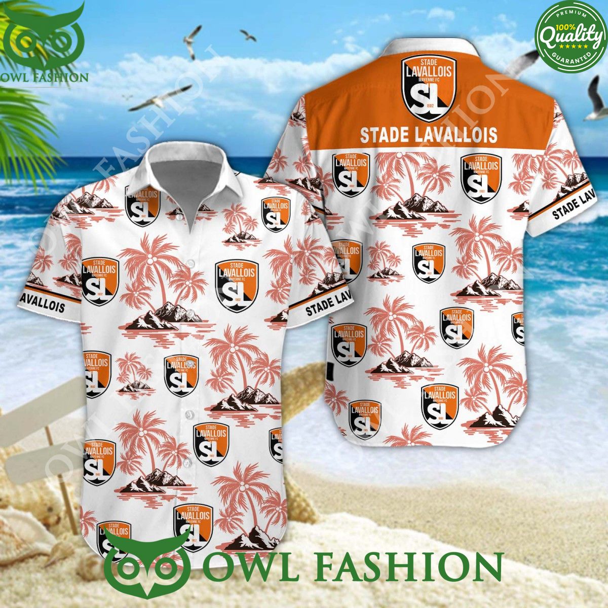 Stade Lavallois Coconut Island Limited Ligue 1 - Adult & Kids T-Shirts, Sweatshirts & Hoodies apparel design preview 1