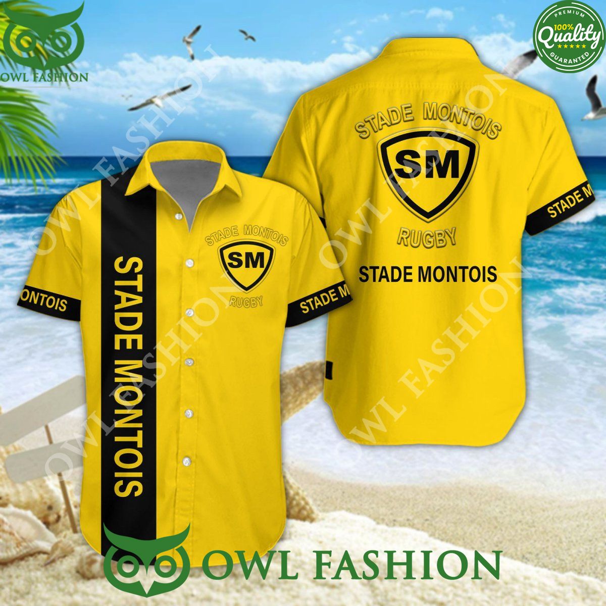 Stade Montois Rugby France Champion Top 14 Hawaiian - Adult & Kids T-Shirts, Sweatshirts & Hoodies apparel design preview 1