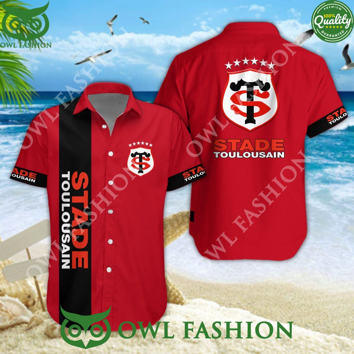 Stade Toulousain French Rugby Top 14 Team Hawaiian - Adult & Kids T-Shirts, Sweatshirts & Hoodies apparel design preview 1