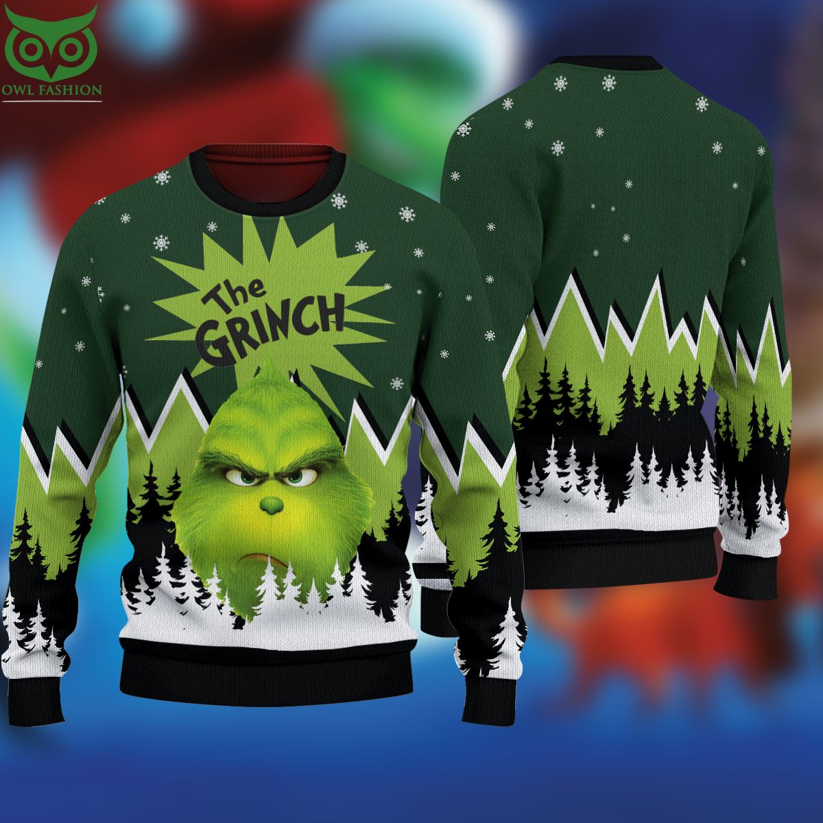Awesome The Grinch 3D Ugly Sweater - Adult & Kids T-Shirts, Sweatshirts & Hoodies apparel design preview 1