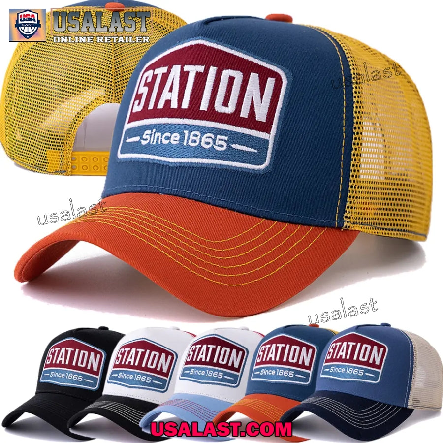 STATION Since 1865 Embroidery Trucker Hat - Adult & Kids T-Shirts, Sweatshirts & Hoodies apparel design preview 1