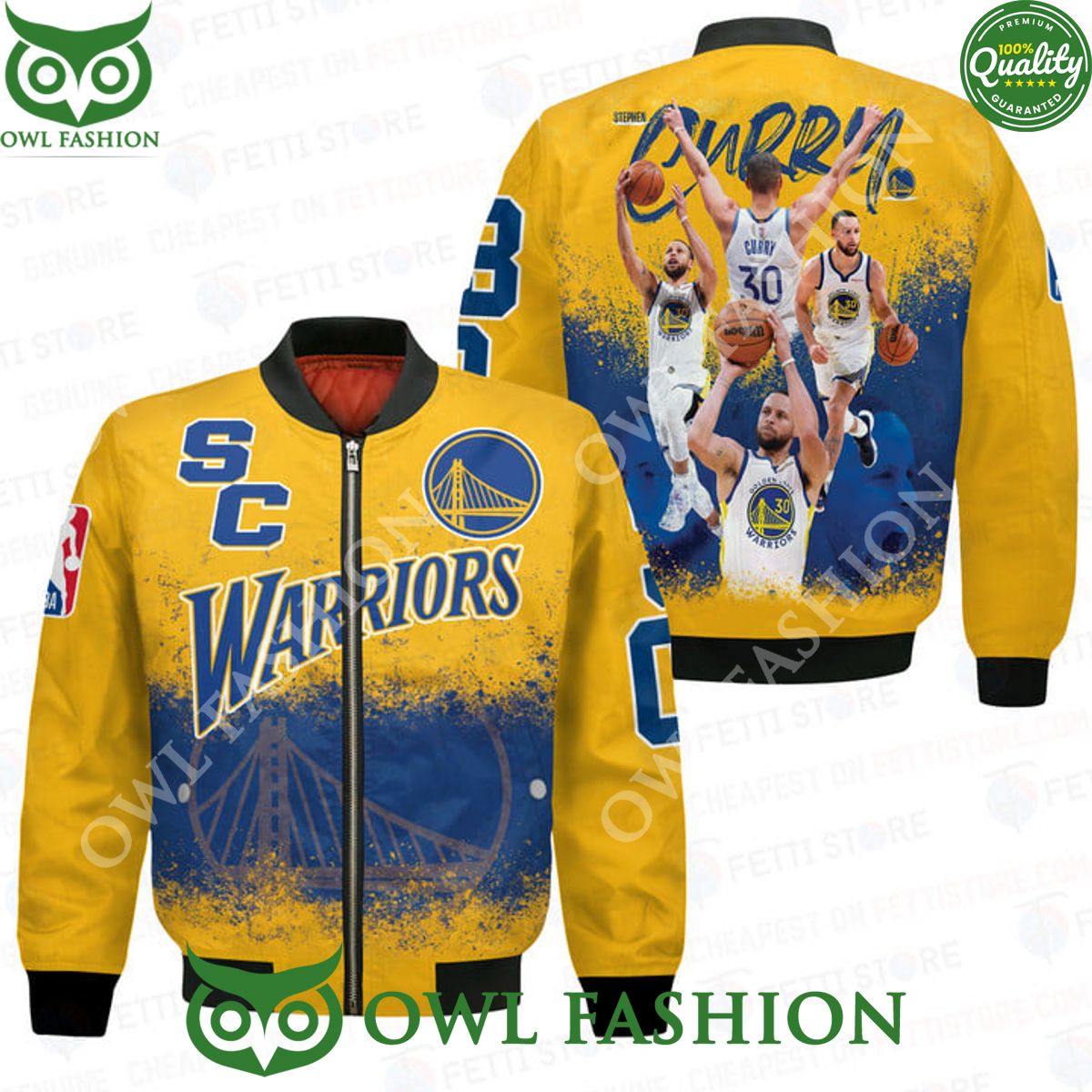 Stephen Curry Golden State Warriors NBA Blue Yellow - Adult & Kids T-Shirts, Sweatshirts & Hoodies apparel design preview 1