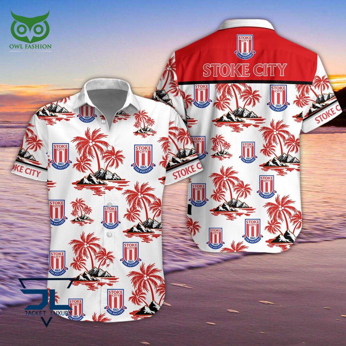 Stoke City F.C Premier League Championship Hawaiian - Adult & Kids T-Shirts, Sweatshirts & Hoodies apparel design preview 1