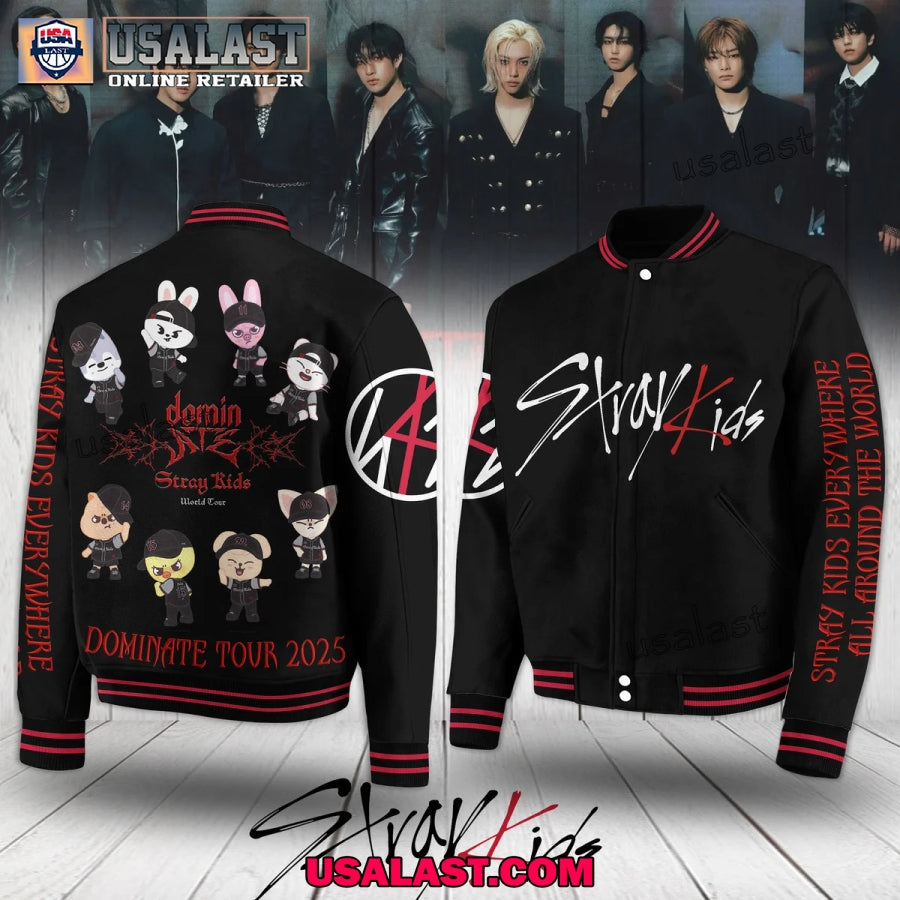 Stray Kids Dominate Tour 2025 Varsity Jacket - Adult & Kids T-Shirts, Sweatshirts & Hoodies apparel design preview 1