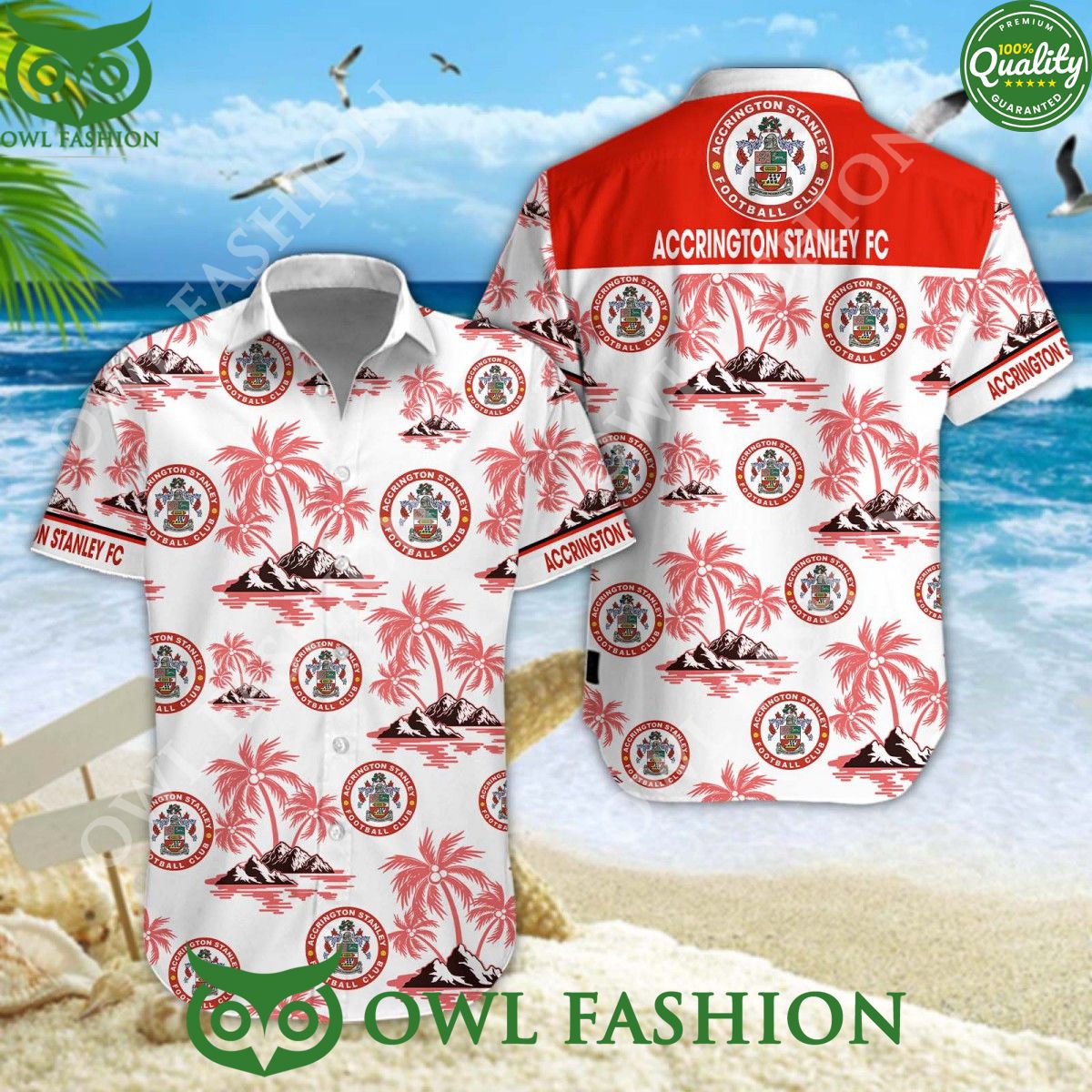 Summer Island EFL Accrington Stanley hawaiian - Adult & Kids T-Shirts, Sweatshirts & Hoodies apparel design preview 1