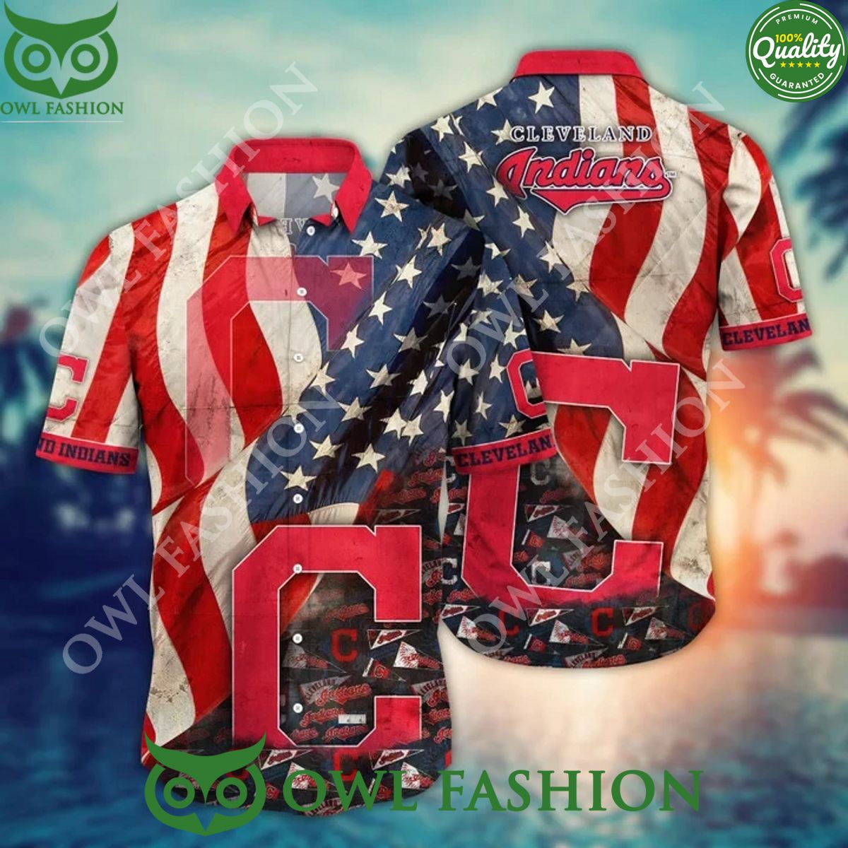 Summer Vibe Cleveland Indians MLB Hawaiian - Adult & Kids T-Shirts, Sweatshirts & Hoodies apparel design preview 1