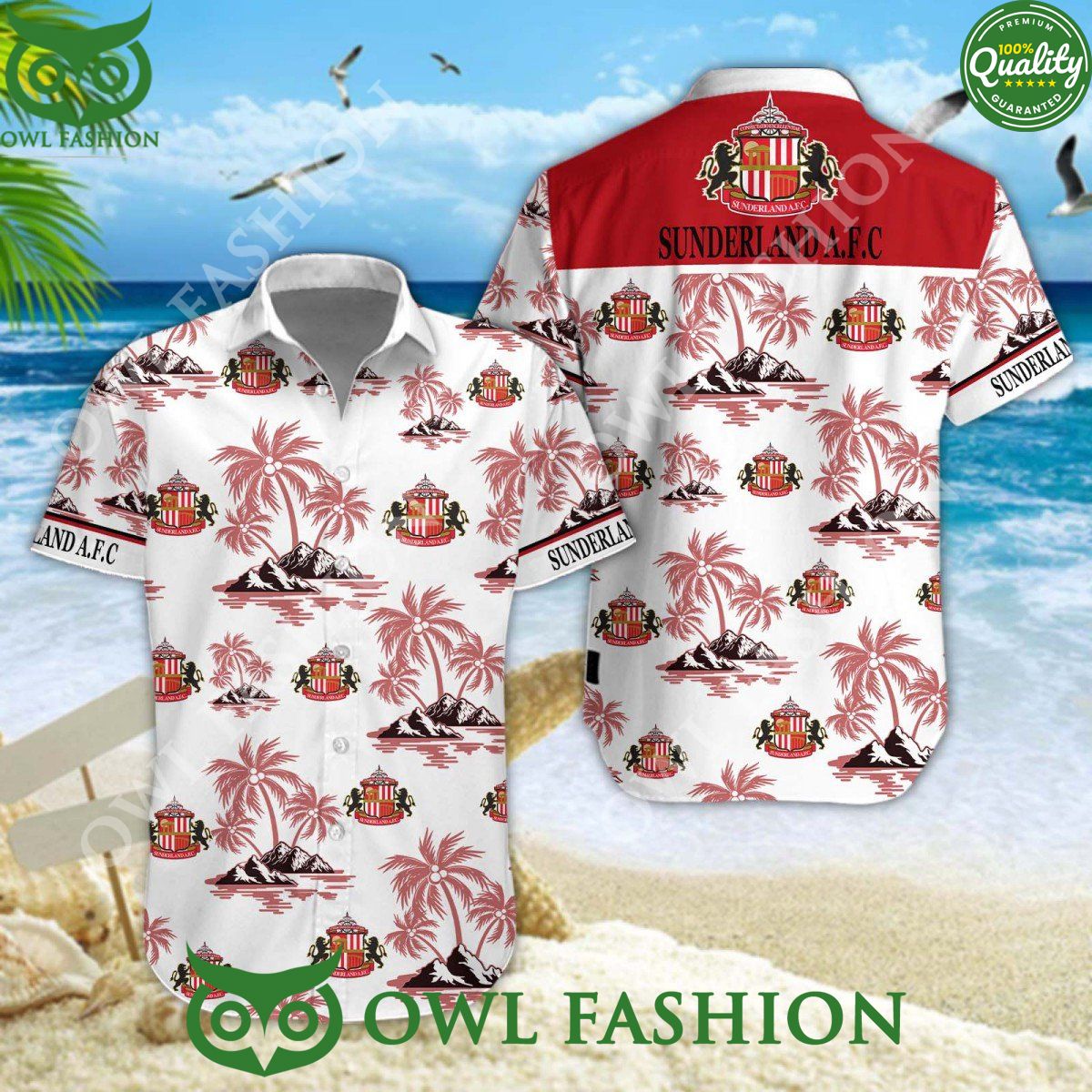 Sunderland EFL Aloha Beach Vibe Hawaiian Limited - Adult & Kids T-Shirts, Sweatshirts & Hoodies apparel design preview 1