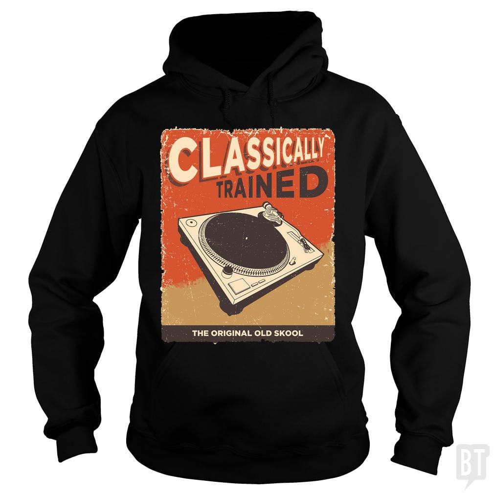 Classically Trained Vintage Turntable - Adult & Kids T-Shirts, Sweatshirts & Hoodies apparel design preview 1