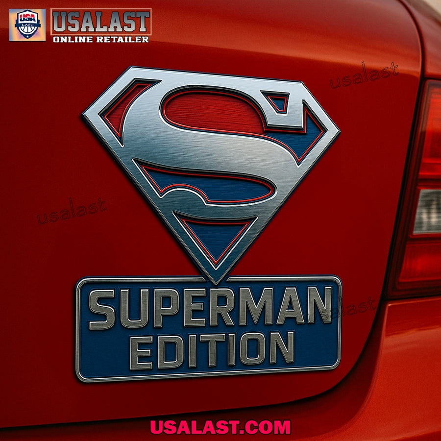Superman Edition Car Emblem Custom 3D Badge - Adult & Kids T-Shirts, Sweatshirts & Hoodies apparel design preview 1