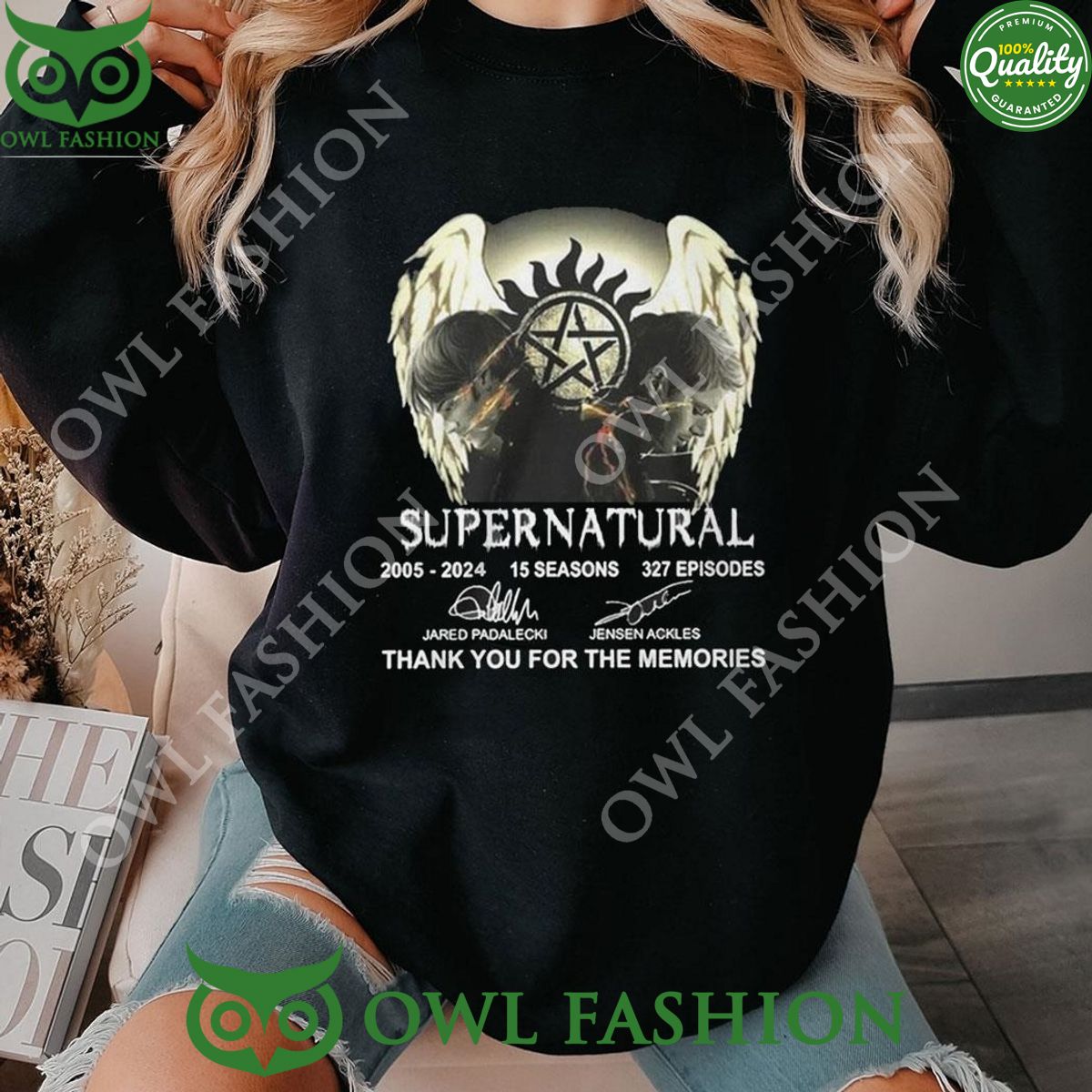 Supernatural 2005-2024 15 Seasons 327 Episodes - Adult & Kids T-Shirts, Sweatshirts & Hoodies apparel design preview 1