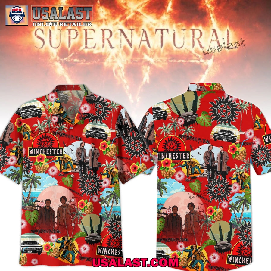 Supernatural Tropical Short Sleeve Button - Adult & Kids T-Shirts, Sweatshirts & Hoodies apparel design preview 1