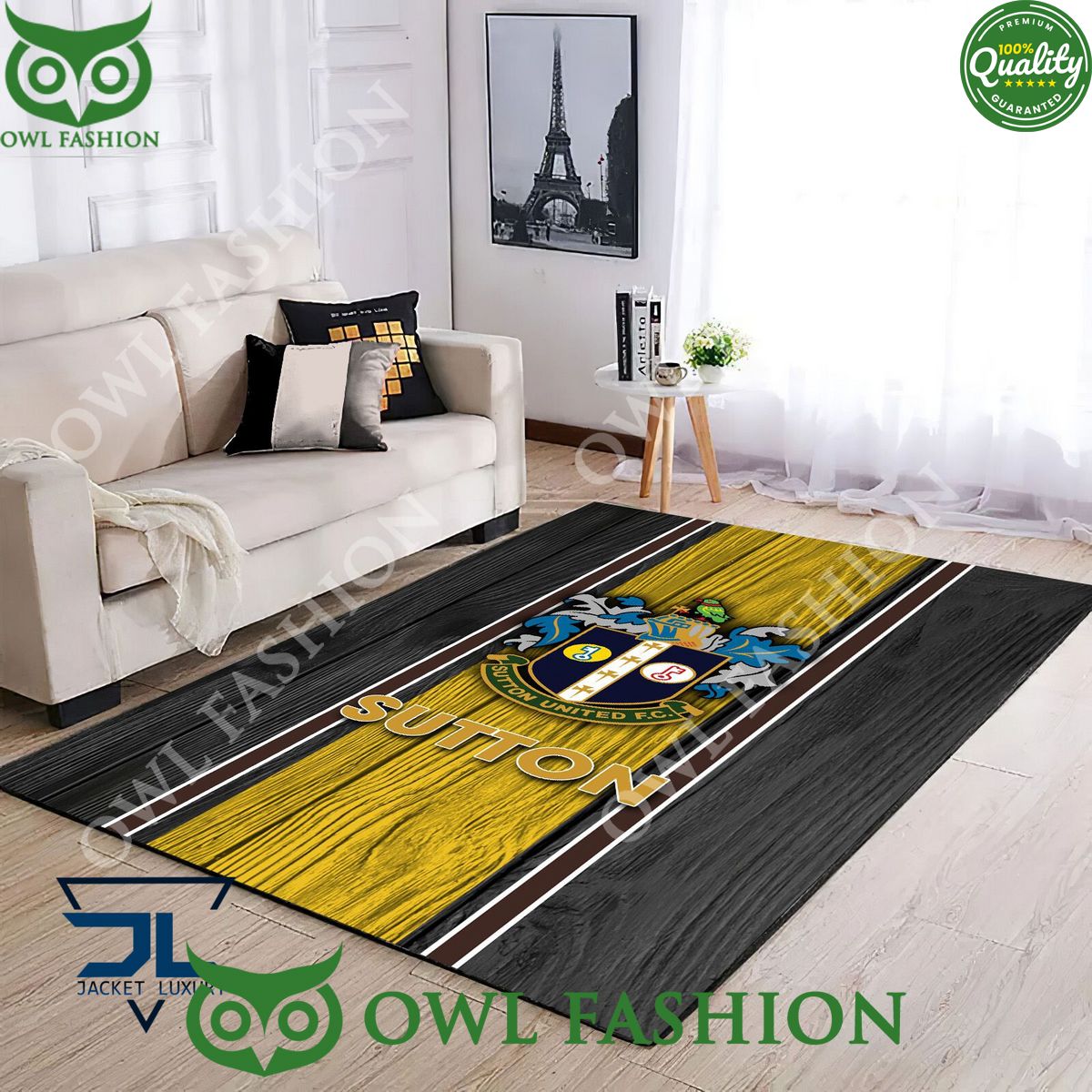 Sutton United EFL Football Living room Rug Carpet - Adult & Kids T-Shirts, Sweatshirts & Hoodies apparel design preview 1