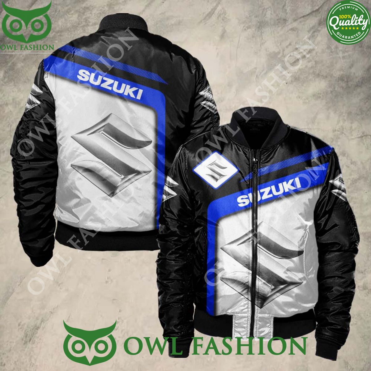 Suzuki Blue Sport 3D Bomber Jacket - Adult & Kids T-Shirts, Sweatshirts & Hoodies apparel design preview 1