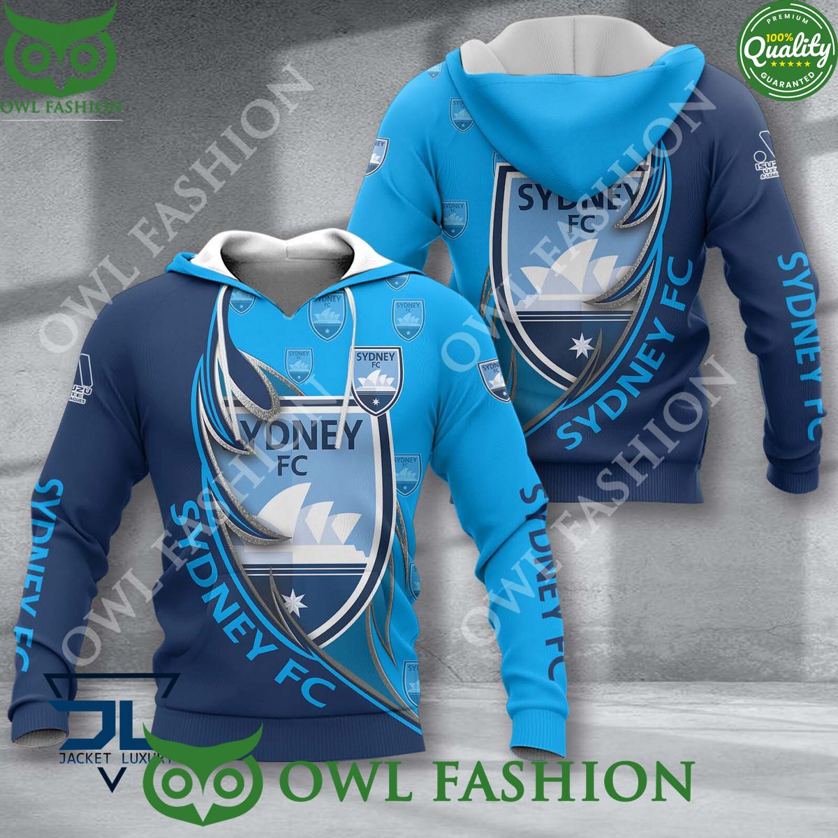 Sydney FC A League Football 3D - Adult & Kids T-Shirts, Sweatshirts & Hoodies apparel design preview 1