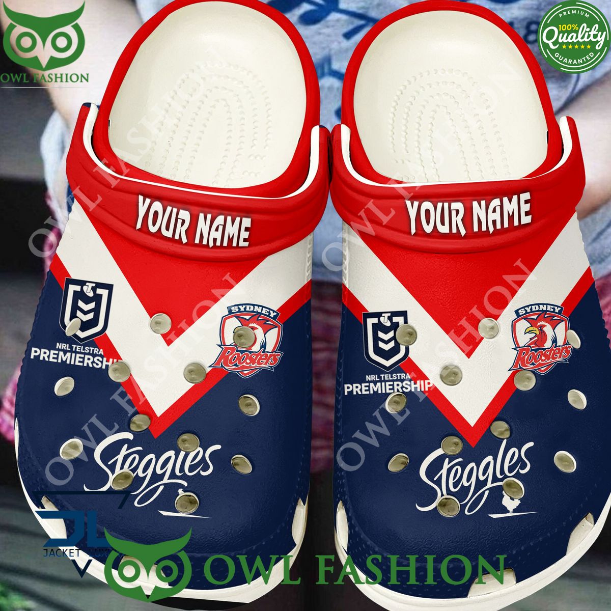 Sydney Roosters NRL Custom Name Croc - Adult & Kids T-Shirts, Sweatshirts & Hoodies apparel design preview 1