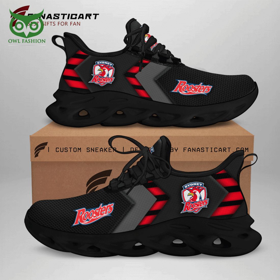 Sydney Roosters NRL Max Soul Shoes - Adult & Kids T-Shirts, Sweatshirts & Hoodies apparel design preview 1