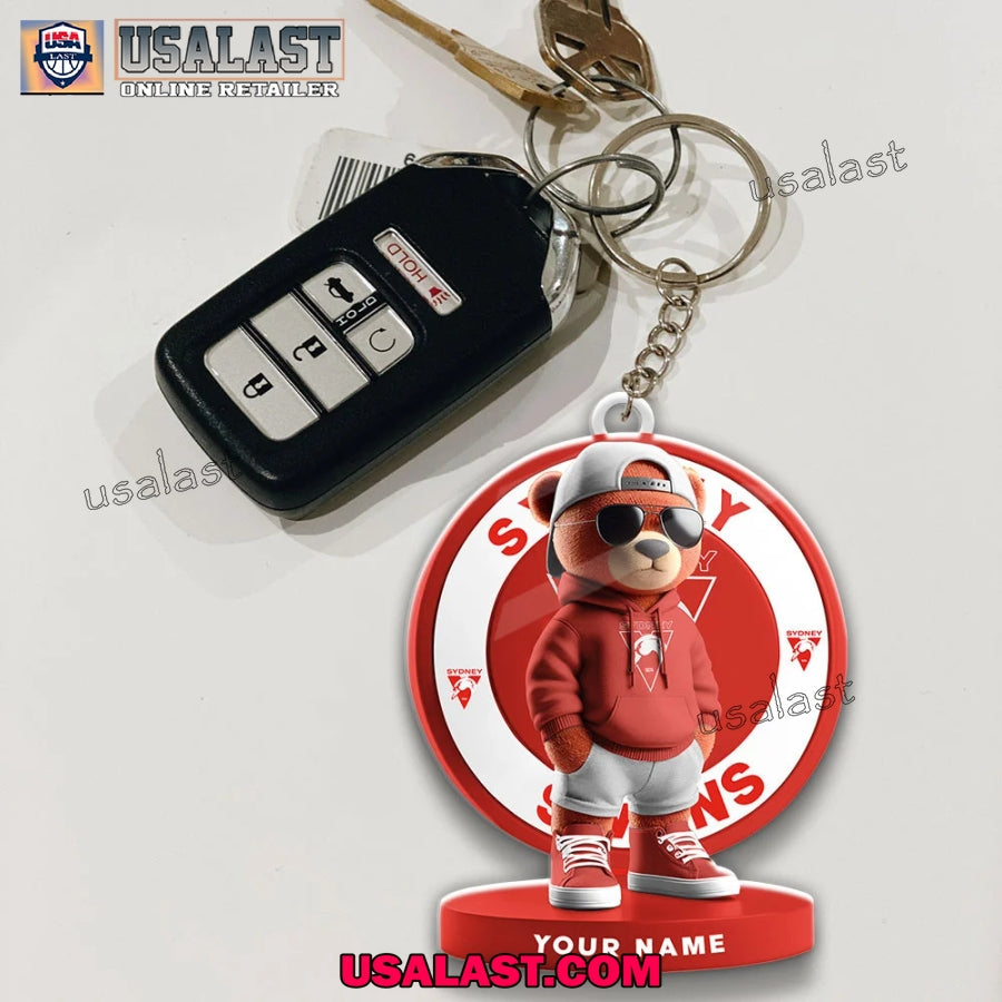 Sydney Swans Football Club Teddy Bear Custom Keychain - Adult & Kids T-Shirts, Sweatshirts & Hoodies apparel design preview 1