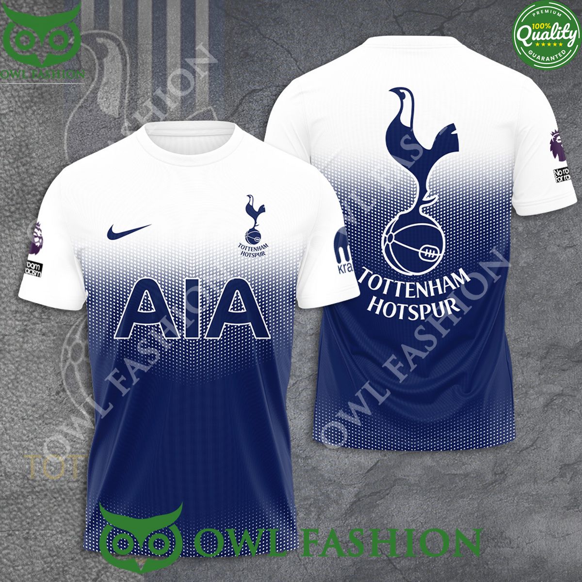 Tottenham Hotspur FC AIA Blue White 3D - Adult & Kids T-Shirts, Sweatshirts & Hoodies apparel design preview 1