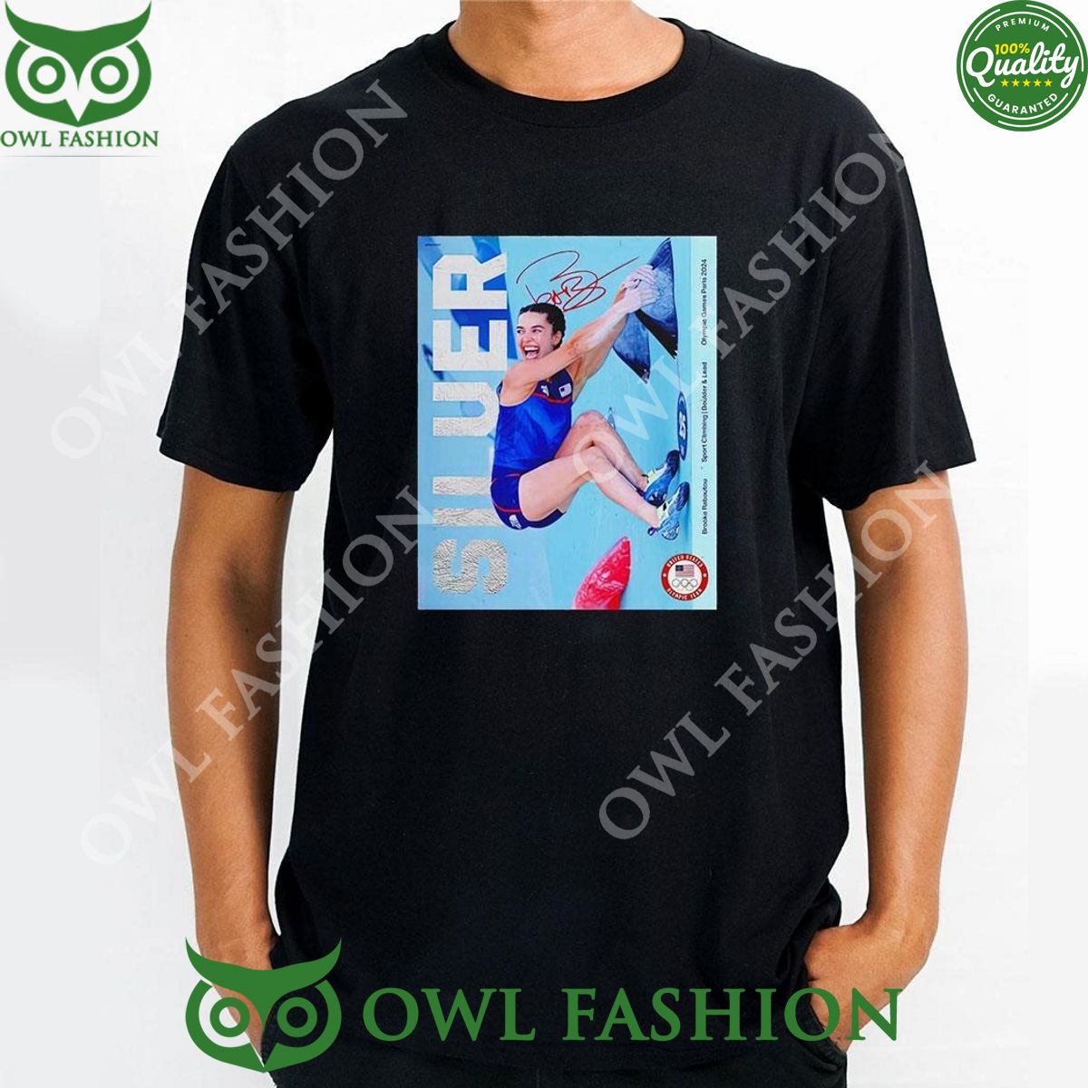 Silver Medal Brooke Raboutou Boulder And Lead Team - Adult & Kids T-Shirts, Sweatshirts & Hoodies apparel design preview 1