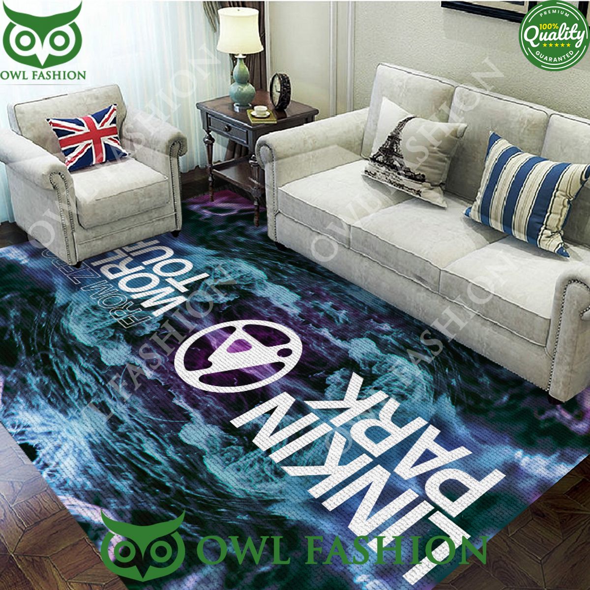 Linkin Park Logo World Tour Zero Carpet Rug - Adult & Kids T-Shirts, Sweatshirts & Hoodies apparel design preview 1