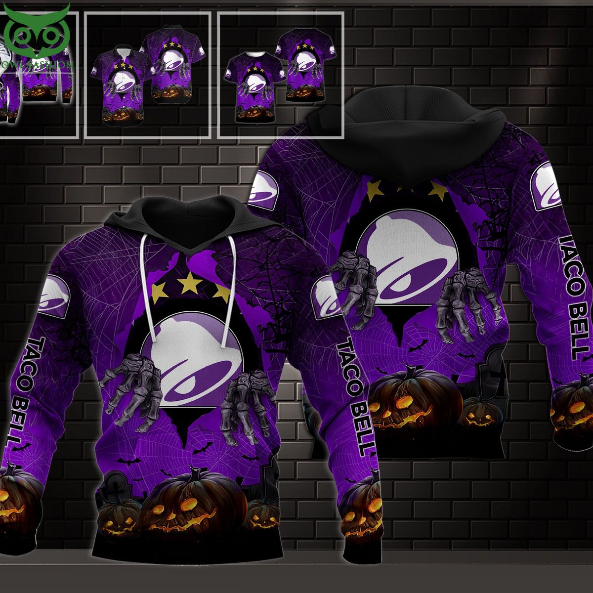 Taco Bell Halloween Death Hand 3D - Adult & Kids T-Shirts, Sweatshirts & Hoodies apparel design preview 1