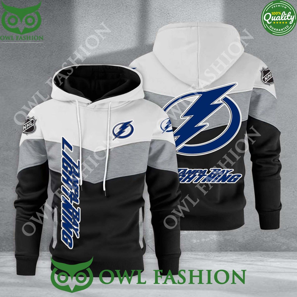 Tampa Bay Lightning NHL Hockey Black White Printed - Adult & Kids T-Shirts, Sweatshirts & Hoodies apparel design preview 1