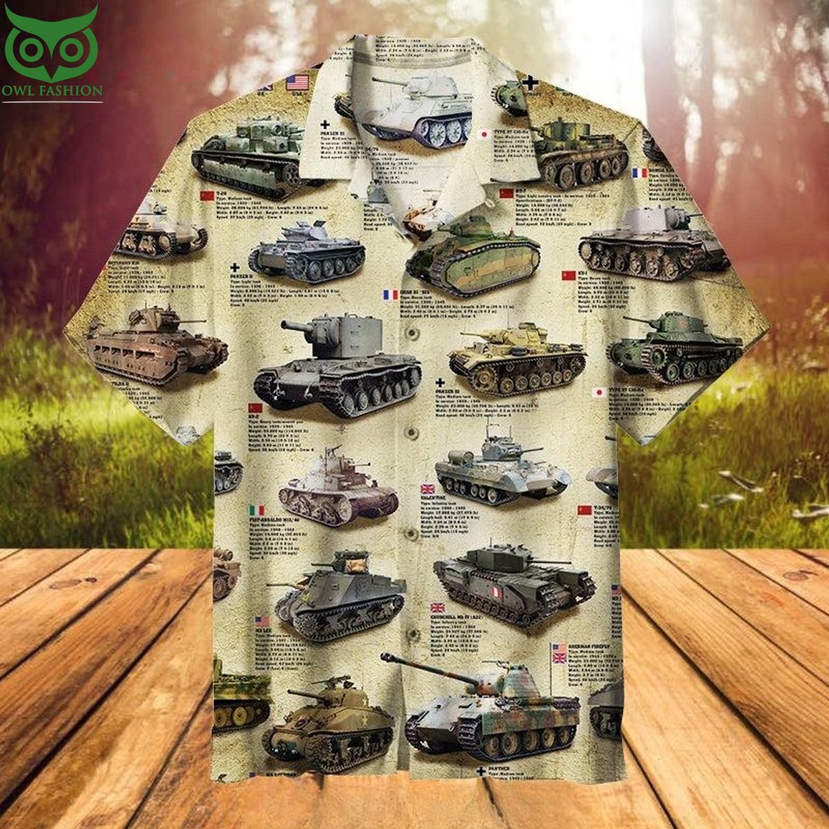 Tanks of WWII Collection Unisex Hawaiian - Adult & Kids T-Shirts, Sweatshirts & Hoodies apparel design preview 1