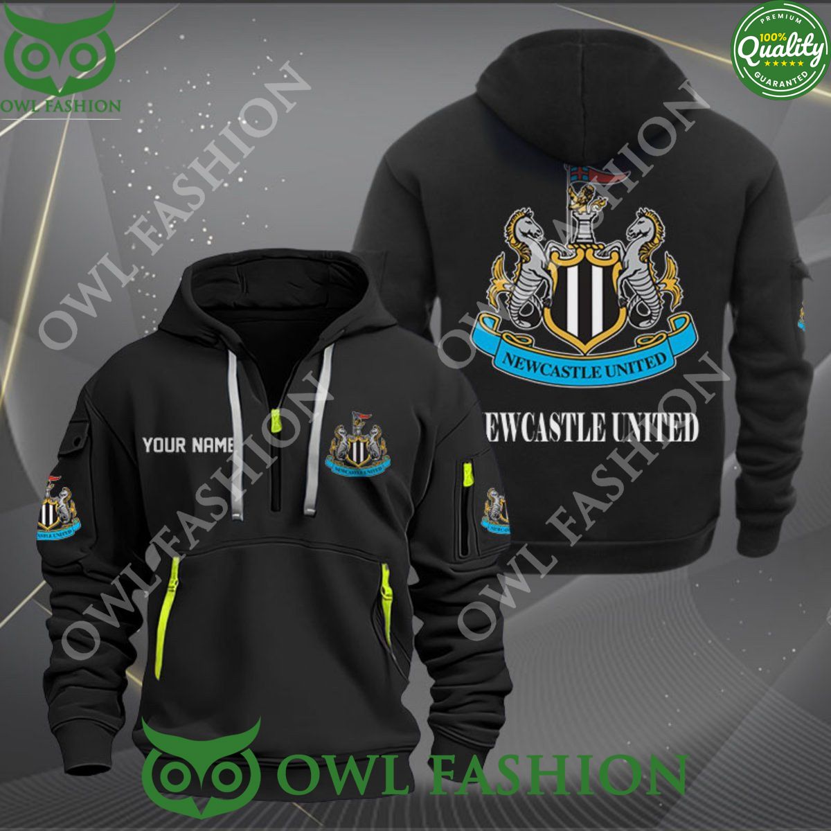 Newcastle United Premier League Customized Quarter - Adult & Kids T-Shirts, Sweatshirts & Hoodies apparel design preview 1