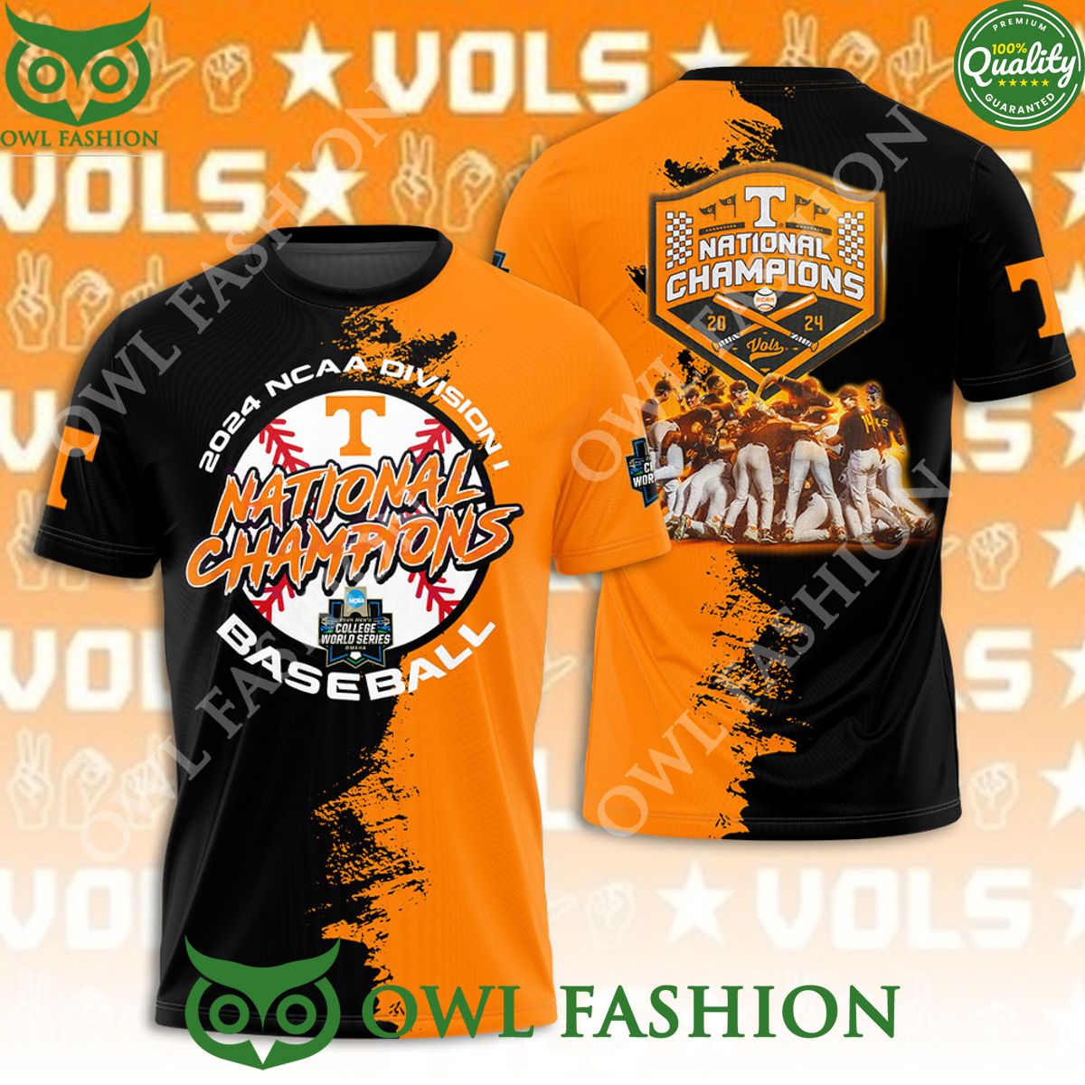 Tennessee Volunteers National Champions NCAA Baseball - Adult & Kids T-Shirts, Sweatshirts & Hoodies apparel design preview 1
