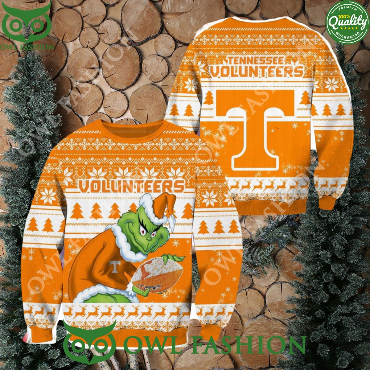 Tennessee Volunteers NCAA Grinch Hug Logo Ugly - Adult & Kids T-Shirts, Sweatshirts & Hoodies apparel design preview 1