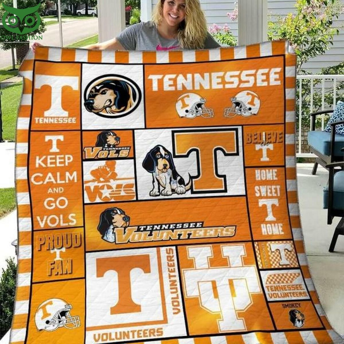 Tennessee Volunteers NCAA Quilt Blanket - Adult & Kids T-Shirts, Sweatshirts & Hoodies apparel design preview 1