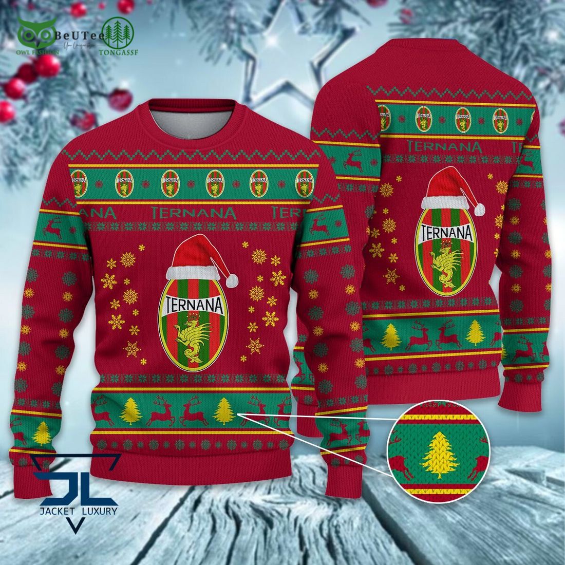 Ternana Calcio Football Lega Serie A Ugly Sweater - Adult & Kids T-Shirts, Sweatshirts & Hoodies apparel design preview 1