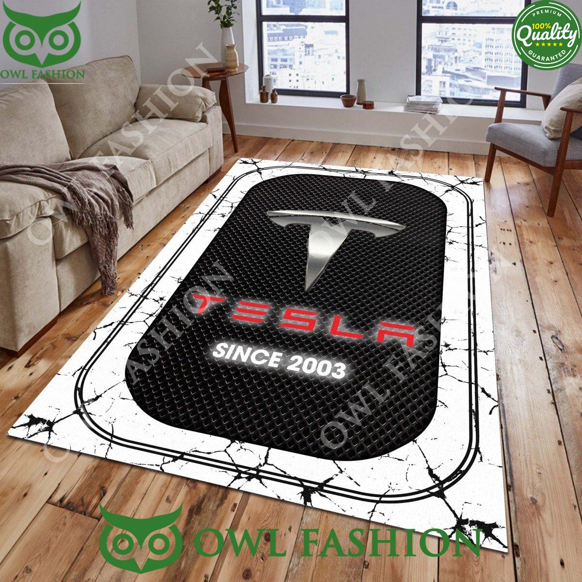 Tesla 2003 Luxury Car Lightning Rug carpet for living - Adult & Kids T-Shirts, Sweatshirts & Hoodies apparel design preview 1
