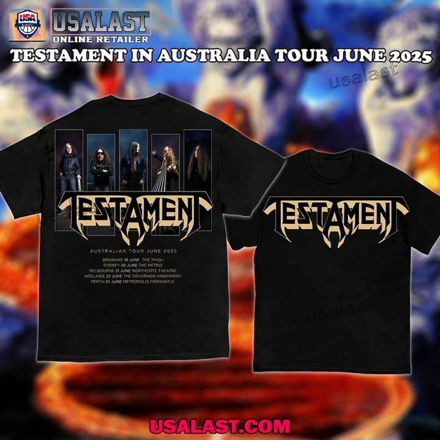 Testament Rock Band Australian Tour June 2025 - Adult & Kids T-Shirts, Sweatshirts & Hoodies apparel design preview 1
