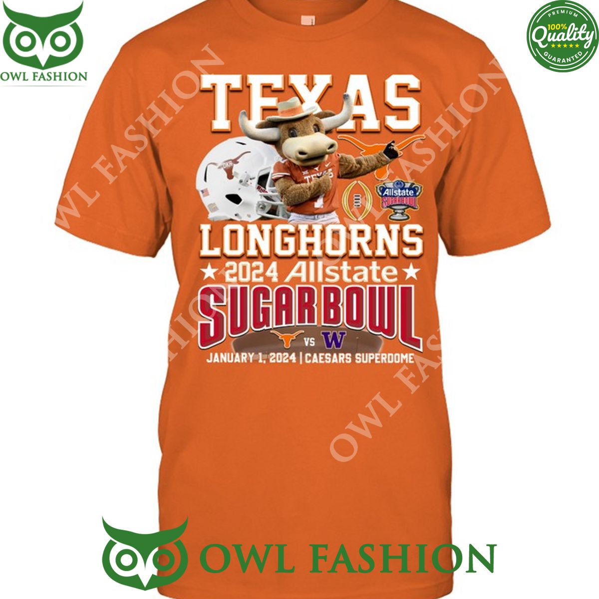 Texas Longhorns 2024 Allstate Sugar Bowl Caesars - Adult & Kids T-Shirts, Sweatshirts & Hoodies apparel design preview 1