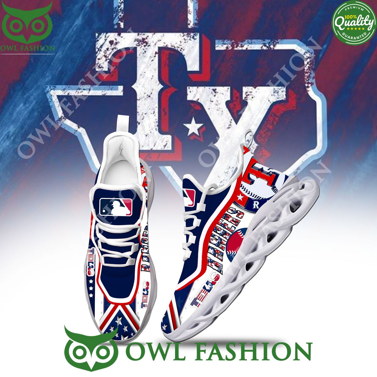 Texas Rangers Baseball MLB Clunky Max soul Shoes - Adult & Kids T-Shirts, Sweatshirts & Hoodies apparel design preview 1