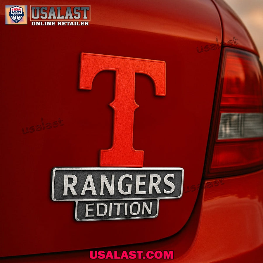 Texas Rangers Edition Custom 3D Car Badge Sticker - Adult & Kids T-Shirts, Sweatshirts & Hoodies apparel design preview 1