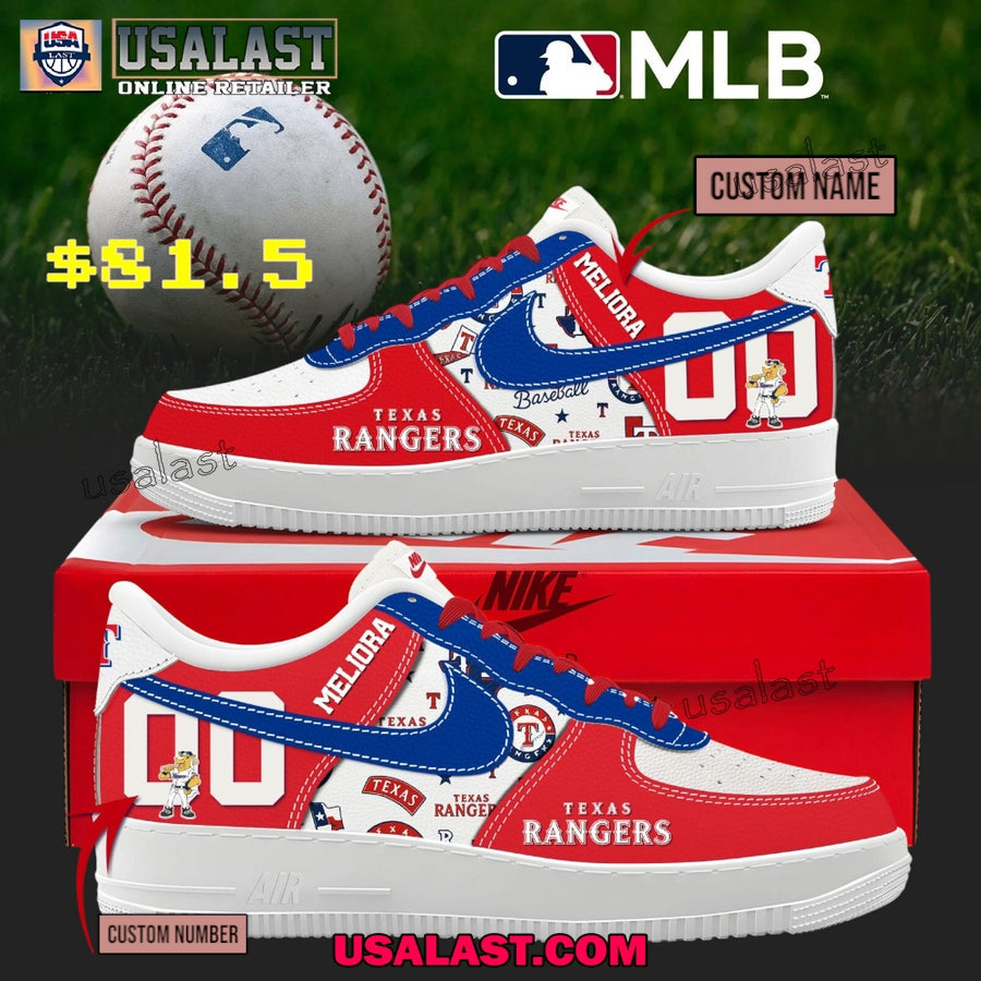 Texas Rangers Personalized Air Force 1 Shoes - Adult & Kids T-Shirts, Sweatshirts & Hoodies apparel design preview 1
