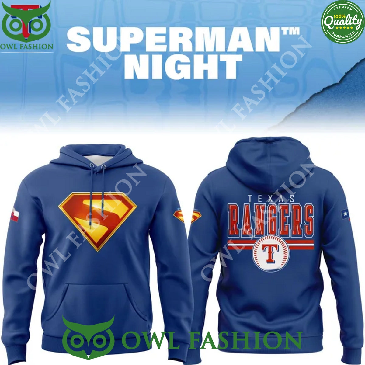 Texas Rangers Superman Night 2025 like a hero - Adult & Kids T-Shirts, Sweatshirts & Hoodies apparel design preview 1
