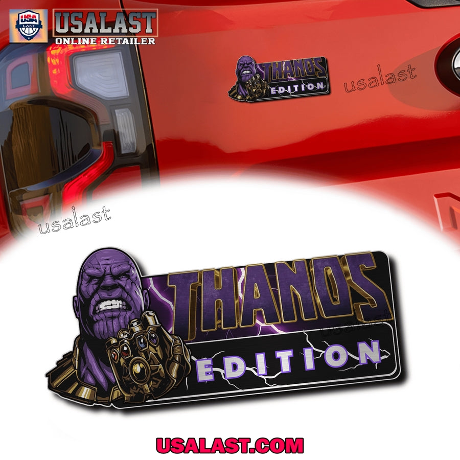 Thanos Avengers Edition Laser Engraved Car Name Badge - Adult & Kids T-Shirts, Sweatshirts & Hoodies apparel design preview 1