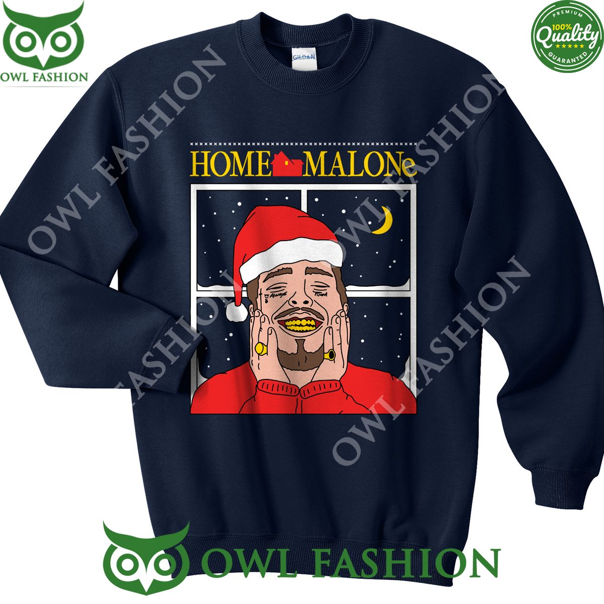 The Christmas Home Malone Post Ugly - Adult & Kids T-Shirts, Sweatshirts & Hoodies apparel design preview 1