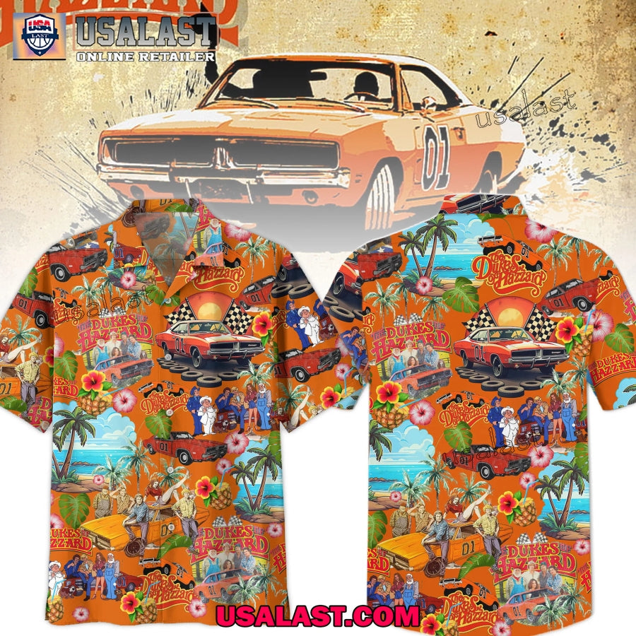 The Dukes of Hazzard Tropical Short Sleeve Button - Adult & Kids T-Shirts, Sweatshirts & Hoodies apparel design preview 1