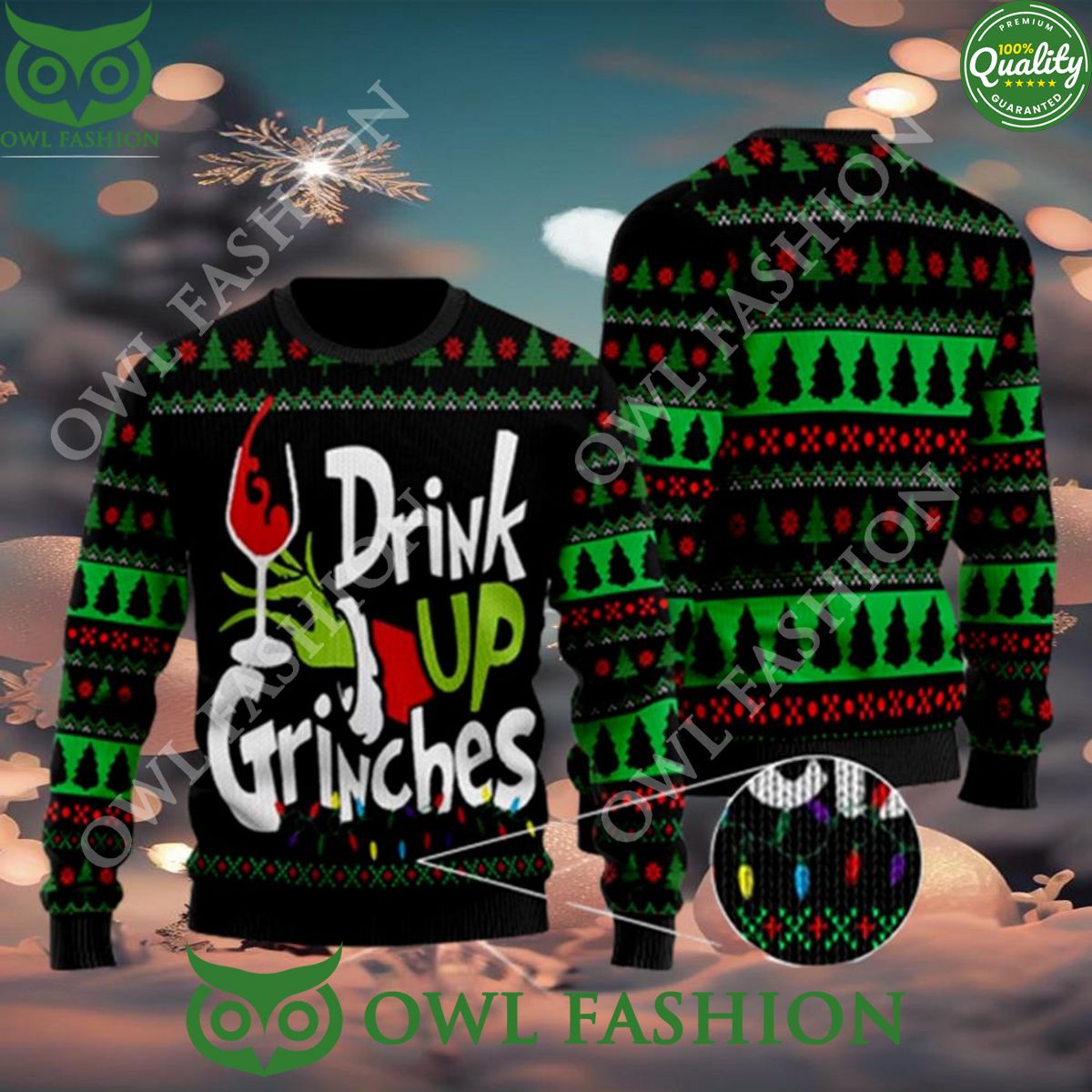 The Grinch Xmas Drink Up Grinches Ugly Christmas - Adult & Kids T-Shirts, Sweatshirts & Hoodies apparel design preview 1