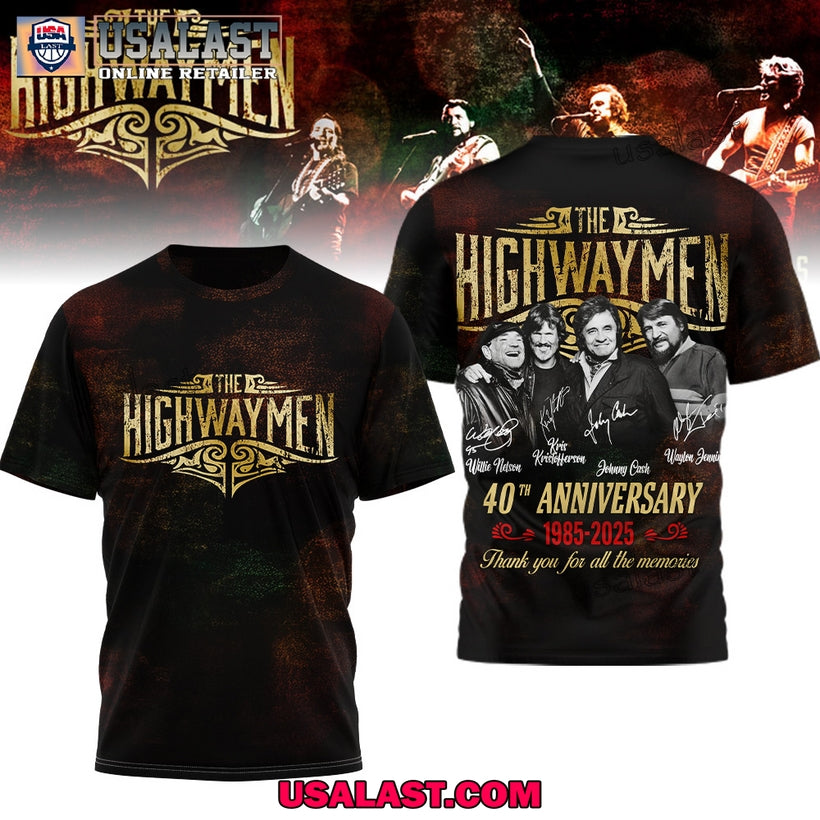 The Highwaymen 40th Anniversary 3D - Adult & Kids T-Shirts, Sweatshirts & Hoodies apparel design preview 1