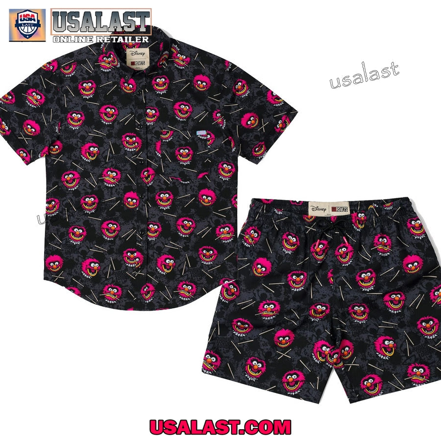 The Muppets Drummer Black Hawaiian Beach Short - Adult & Kids T-Shirts, Sweatshirts & Hoodies apparel design preview 1