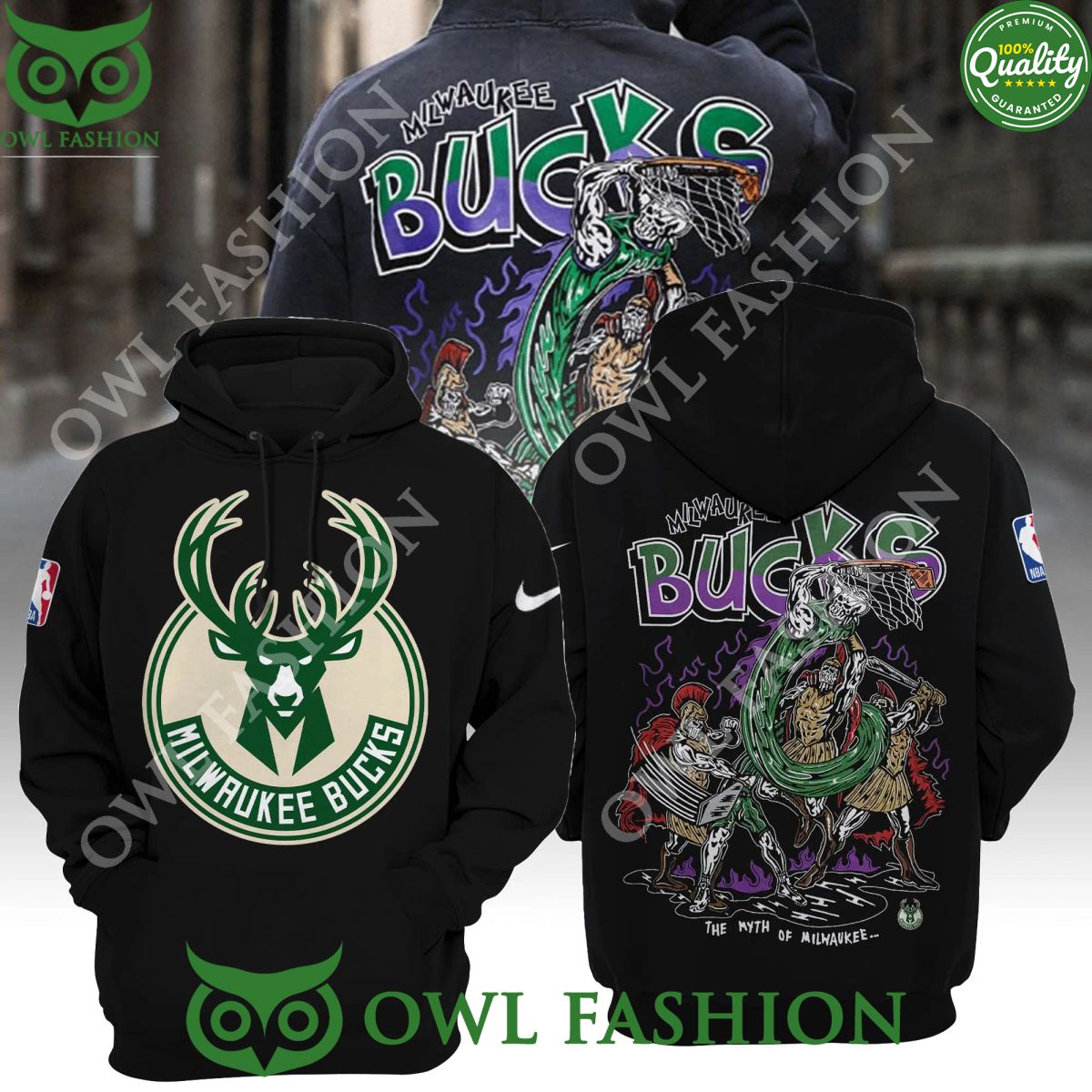 The Myth of Milwaukee Skull Bucks NBA - Adult & Kids T-Shirts, Sweatshirts & Hoodies apparel design preview 1
